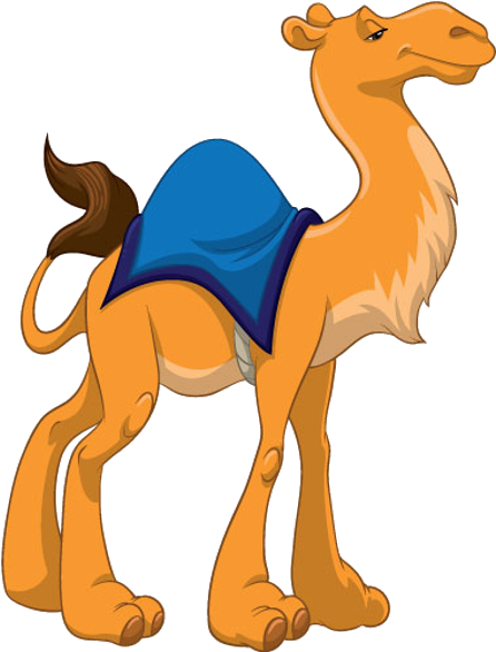 Cartoon Camel With Saddle.png