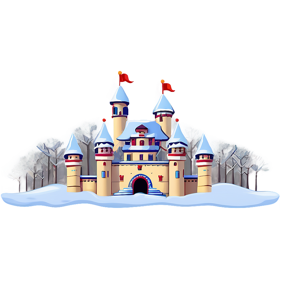 Cartoon Castle In Winter Png Pxp