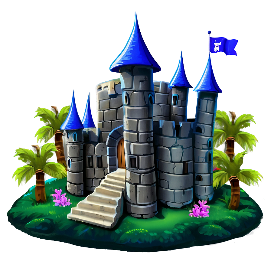 Cartoon Castle On Island Png 15