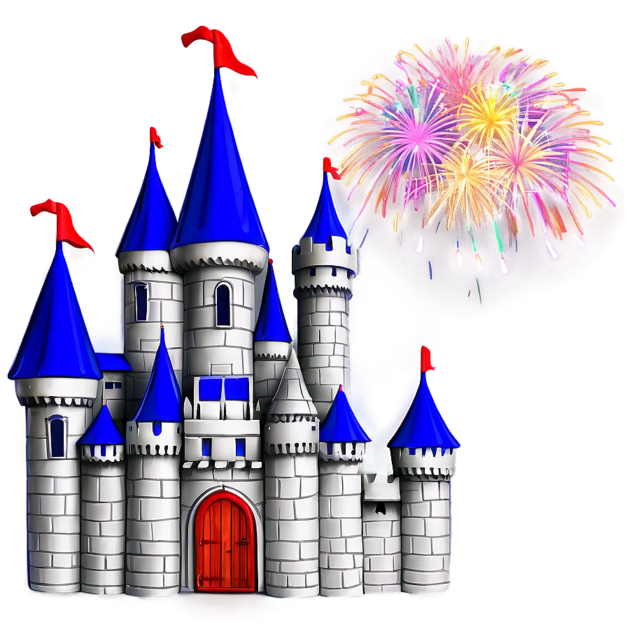 Cartoon Castle With Fireworks Png 06262024