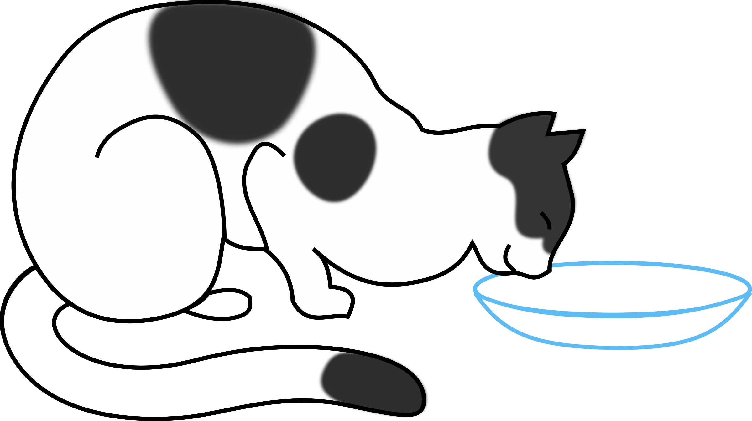 Cartoon Cat Drinking Milk