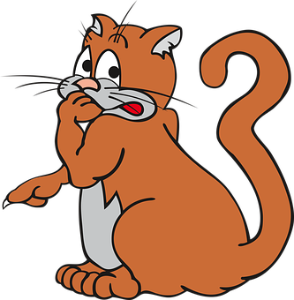 Cartoon Cat Gestureof Surprise