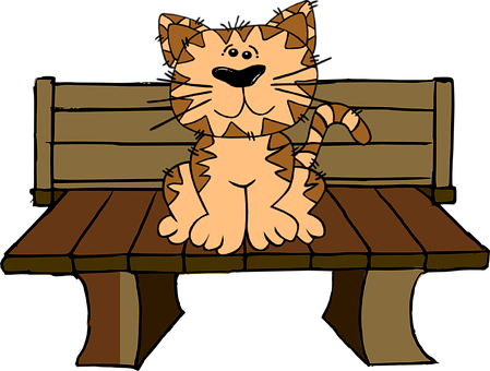 Cartoon Caton Bench