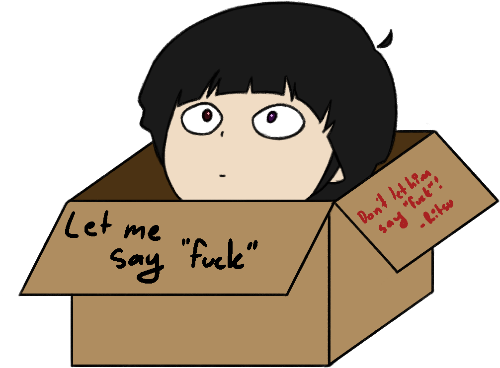 Cartoon Character In Cardboard Box