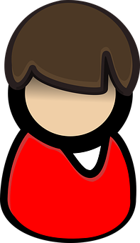 Cartoon Character Red Dress Brown Hair