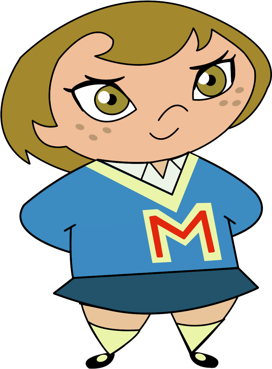 Cartoon Character With Letter M Sweater.png