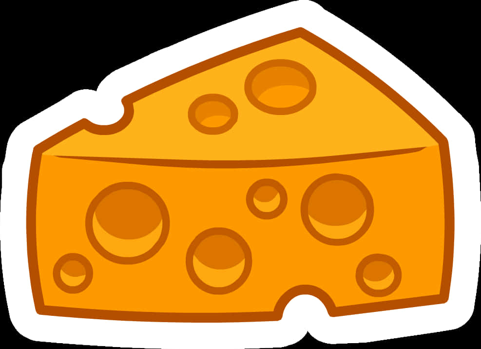 Cartoon Cheese Wedge Graphic