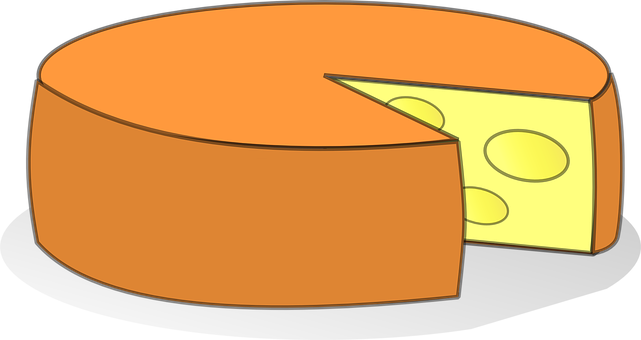 Cartoon Cheese Wheeland Slice