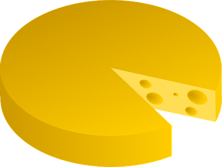 Cartoon Cheese Wheelwith Slice