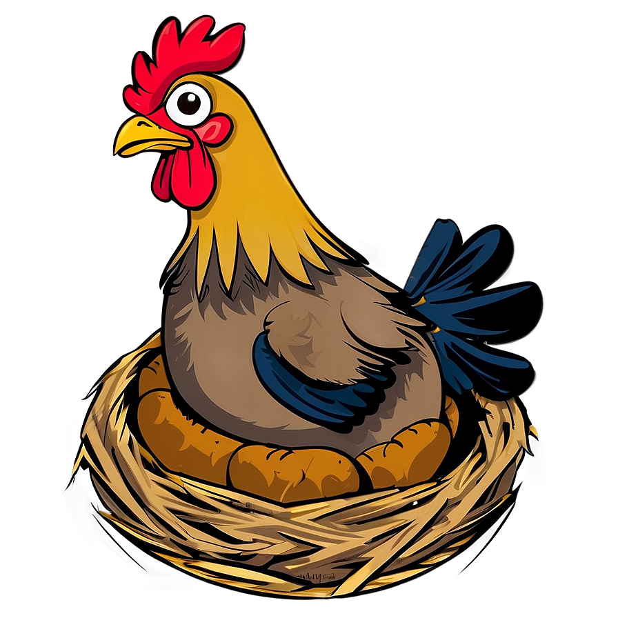 Cartoon Chicken In Nest Png 56