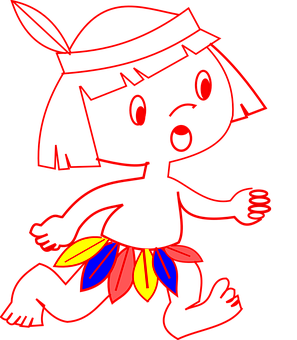 Cartoon Child Dancing Outline