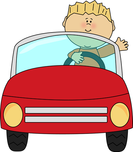 Cartoon Child Driving Car