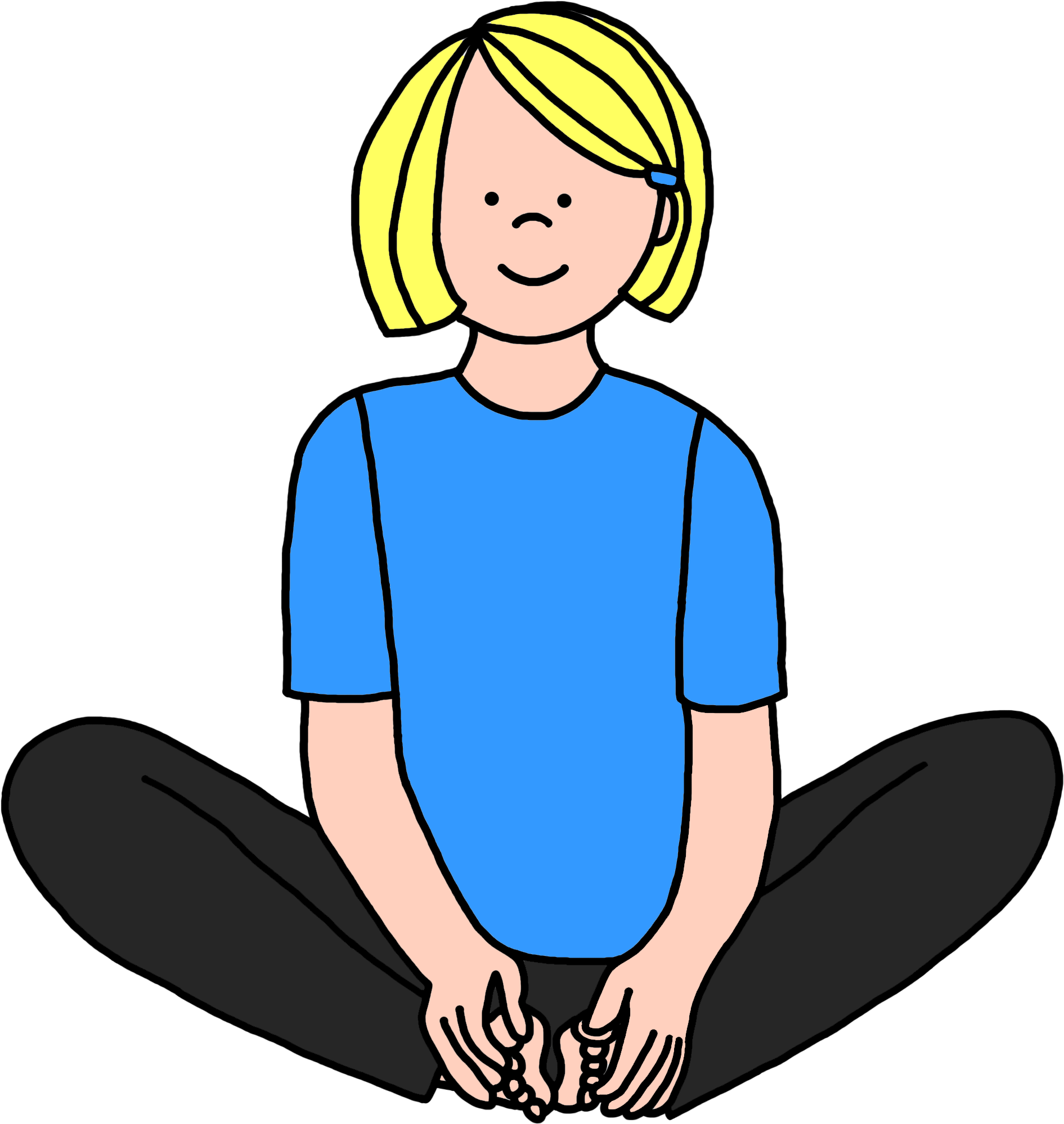 Cartoon Child Meditation Pose Yoga