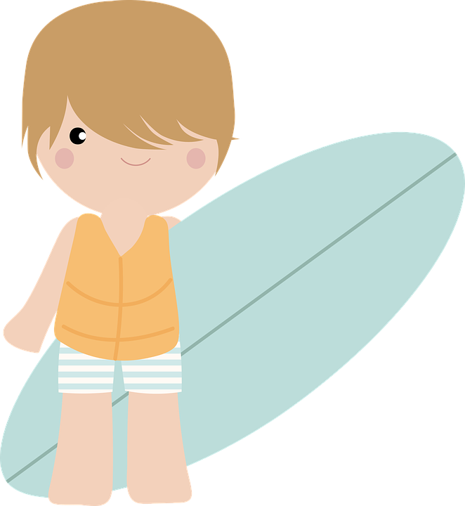 Cartoon Child Surfer Vector