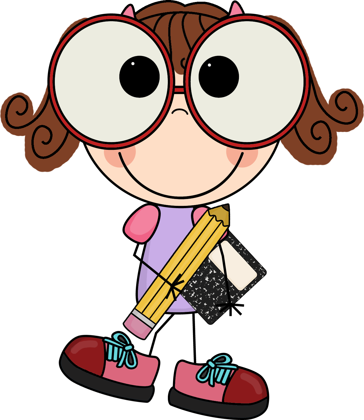 Cartoon Child With Oversized Glasses