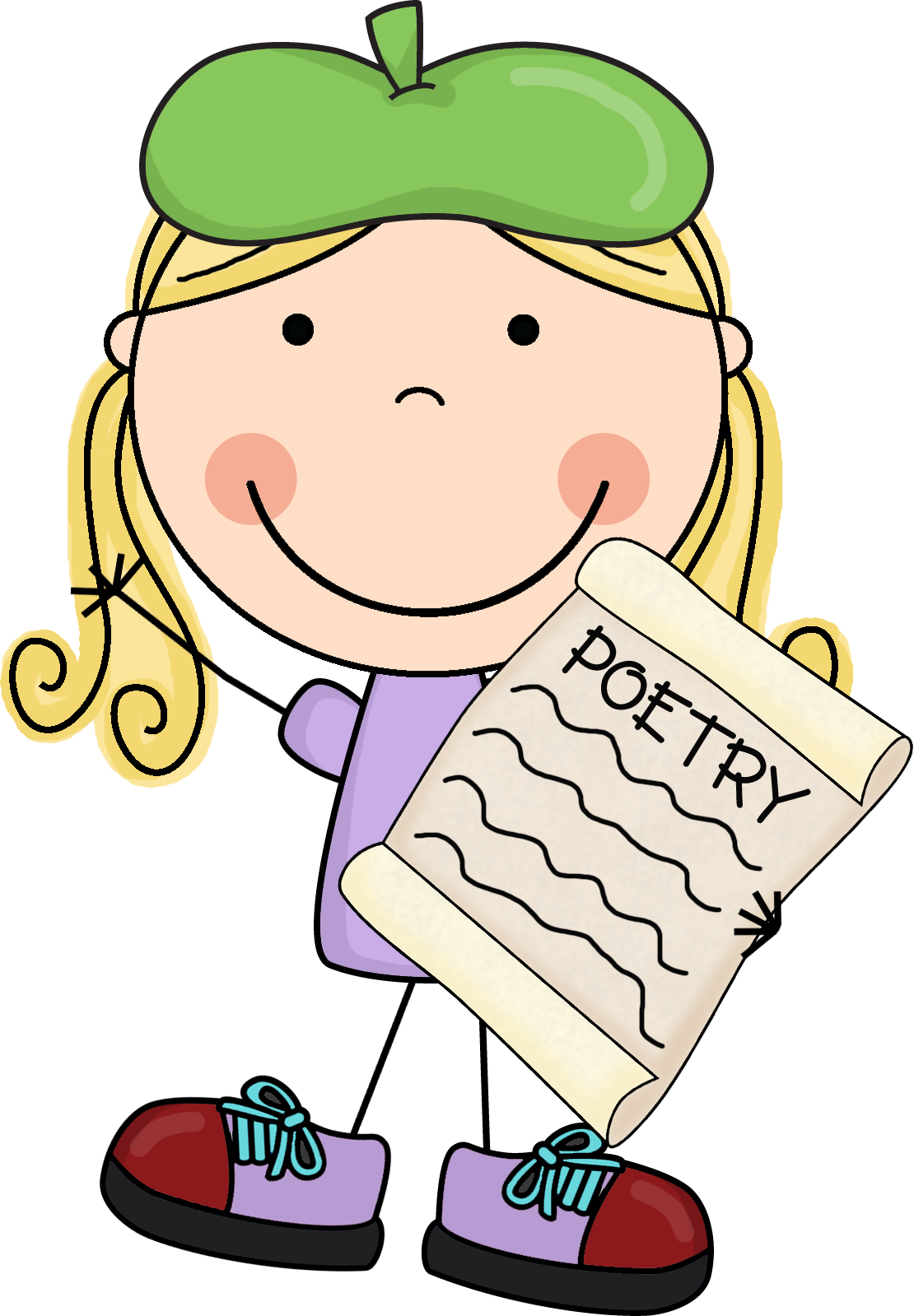 Cartoon Childwith Poetry Book