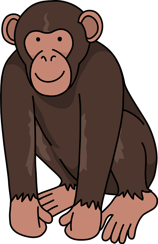 Cartoon Chimpanzee Sitting