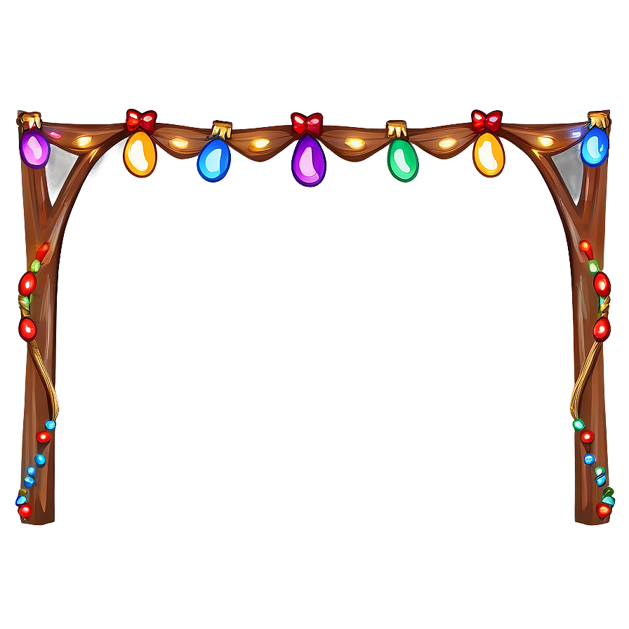 Cartoon Christmas Lights Frame Png Cjb