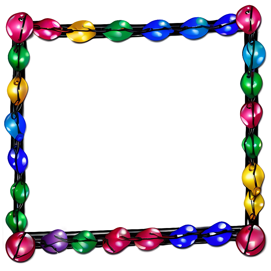 Cartoon Christmas Lights Frame Png Dvj95