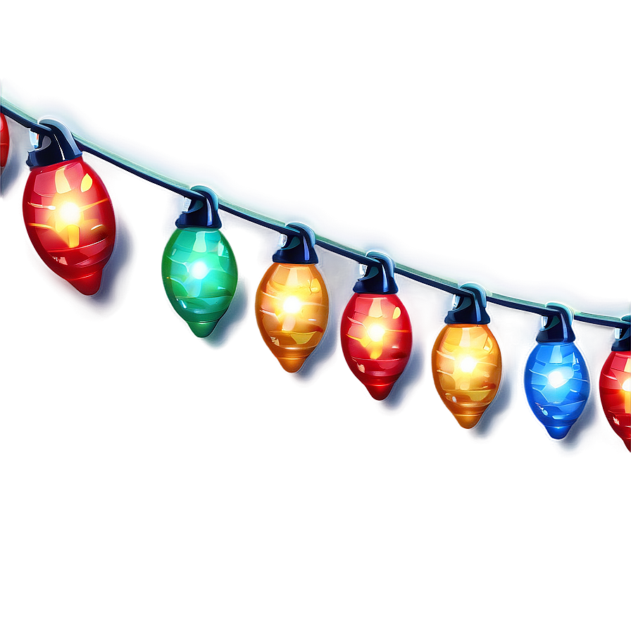 Cartoon Christmas Lights Garland Png Elj