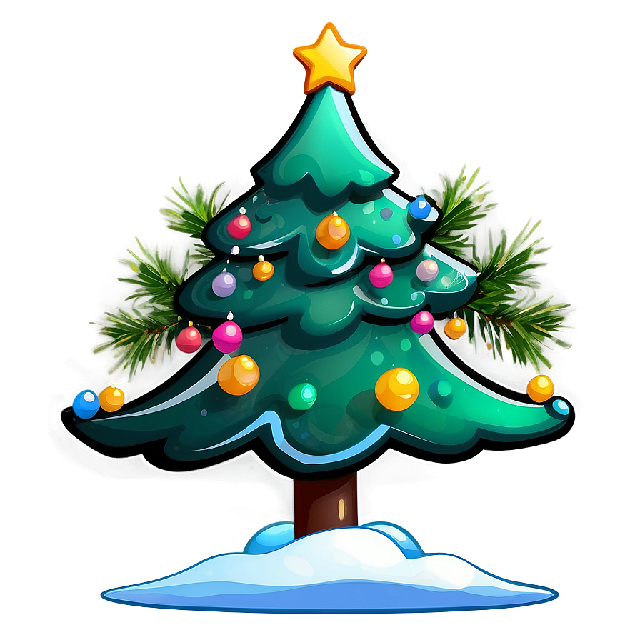 Cartoon Christmas Tree Celebration Png 69