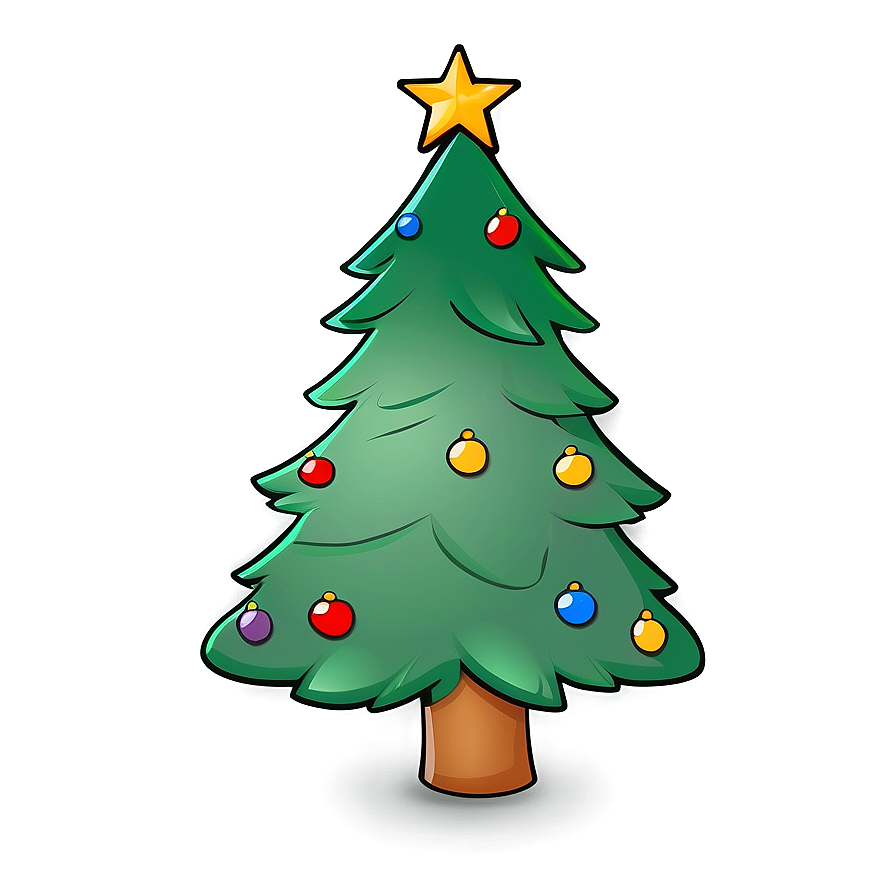 Cartoon Christmas Tree Outline Png 06132024