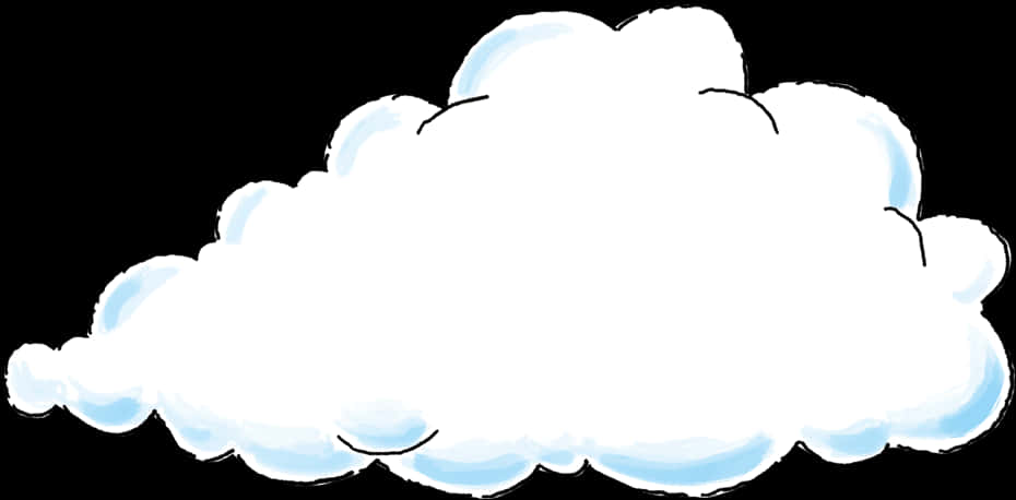 Cartoon Cloud Black Background