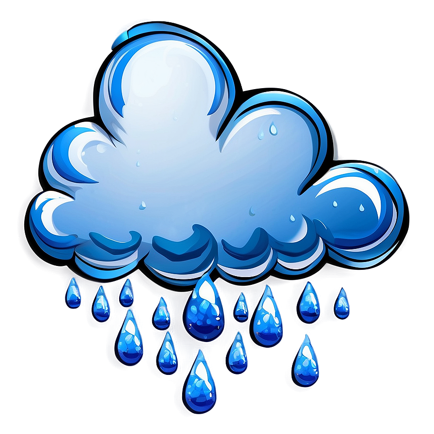 Cartoon Cloud With Raindrops Png Mny