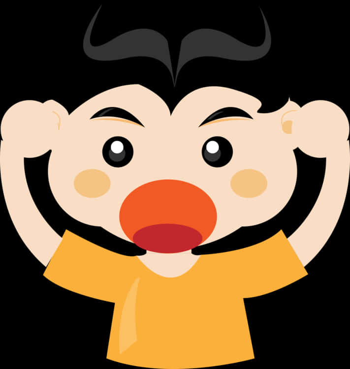 Cartoon Clown Screaming Expression