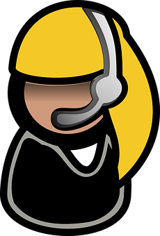 Cartoon Construction Worker Headset