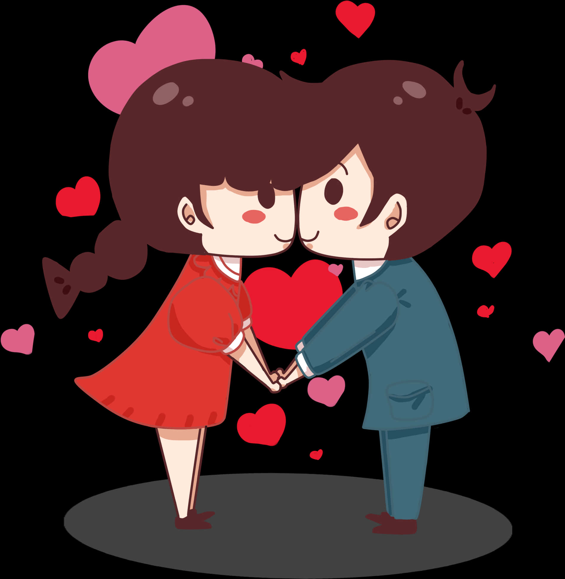 Cartoon Couple Kissing Love Emoji