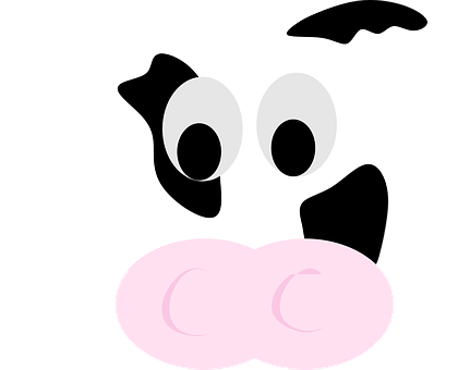 Cartoon Cow Face Graphic