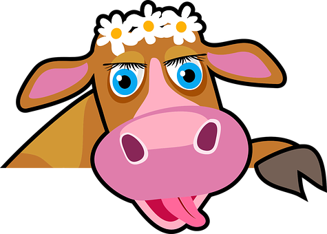 Cartoon Cowwith Daisy Headband