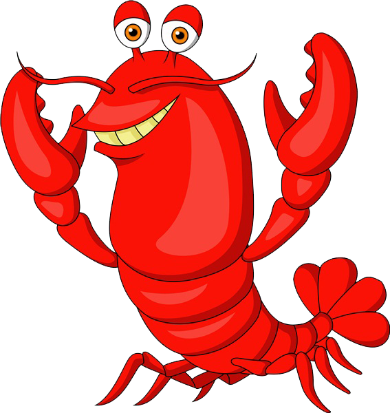 Cartoon Crayfish Smiling