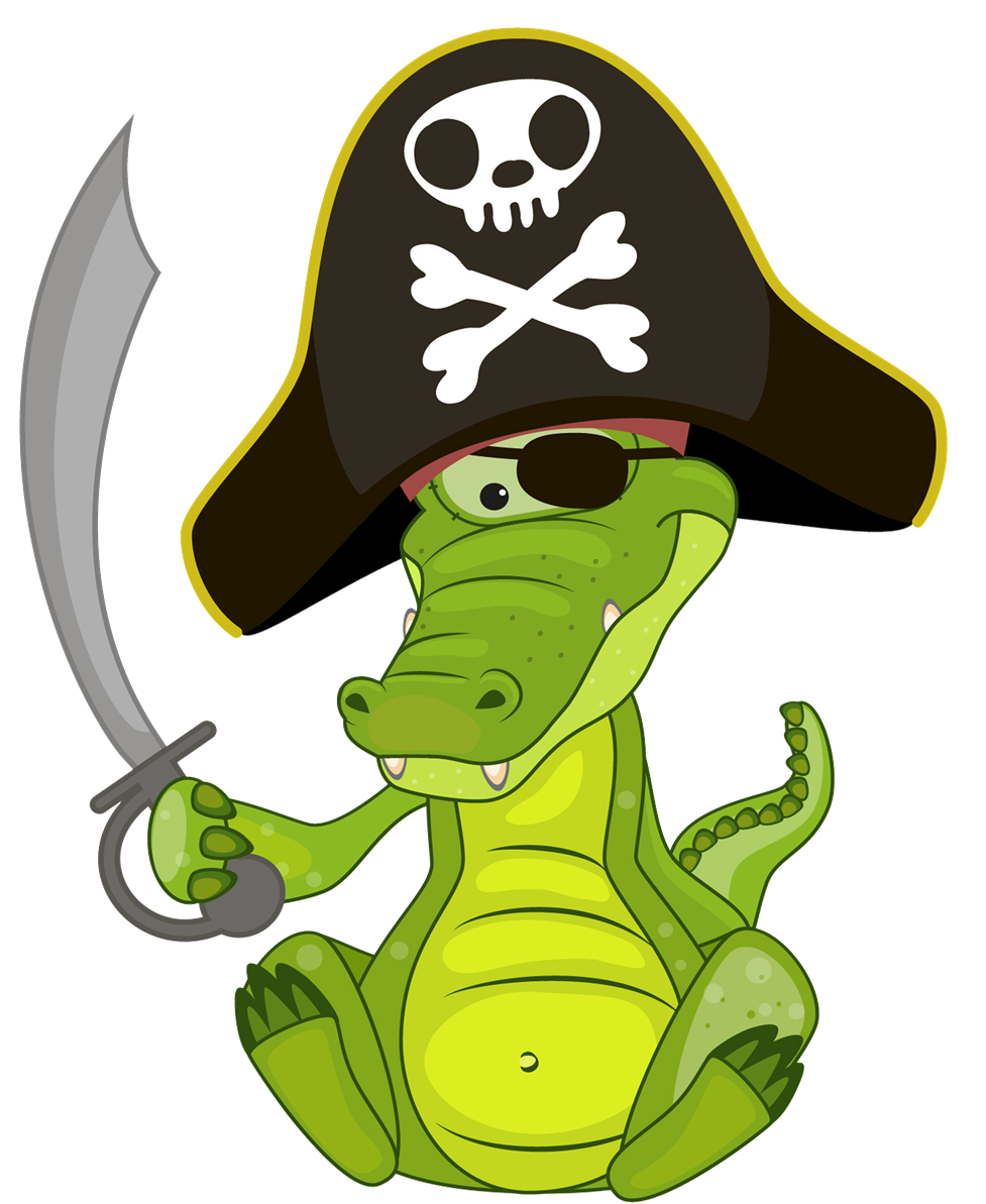 Cartoon Crocodile Piratewith Sword