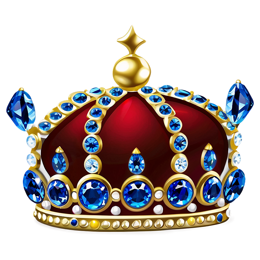 Cartoon Crown With Gemstones Png Rrn57