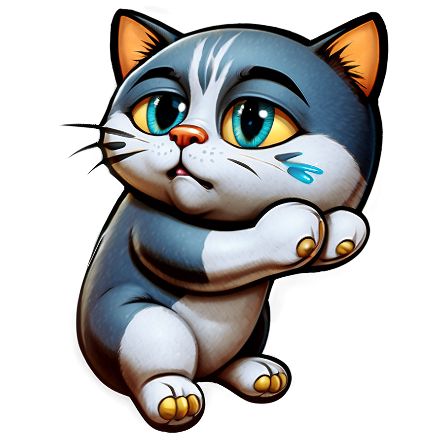 Cartoon Crying Cat Png Gjh73