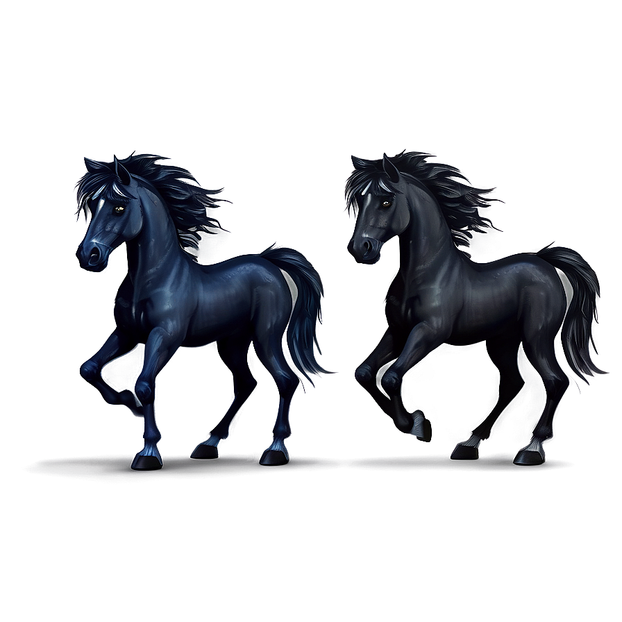 Cartoon Cute Black Horse Png Kvj69