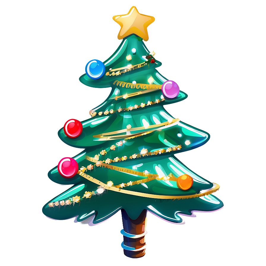 Cartoon Cute Christmas Tree Png 06252024