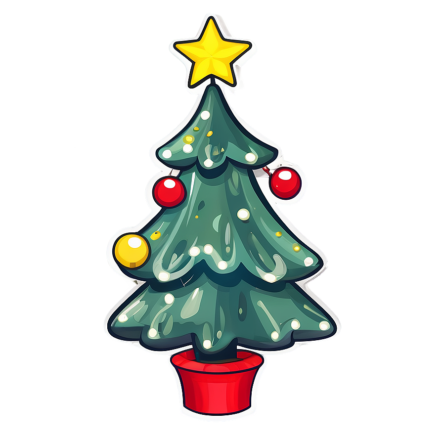 Cartoon Cute Christmas Tree Png 06252024