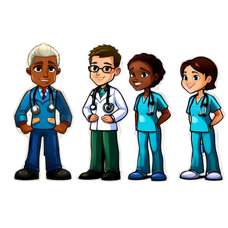 Cartoon Doctor And Medical Team Png 06262024