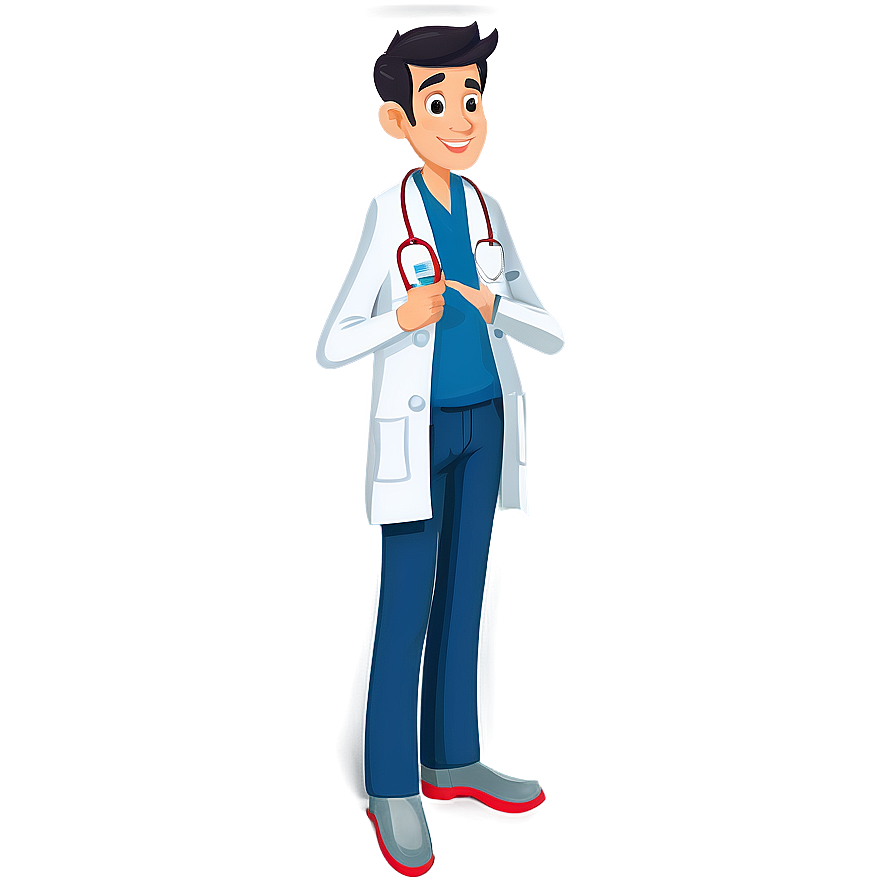 Cartoon Doctor Doing Checkup Png 06262024