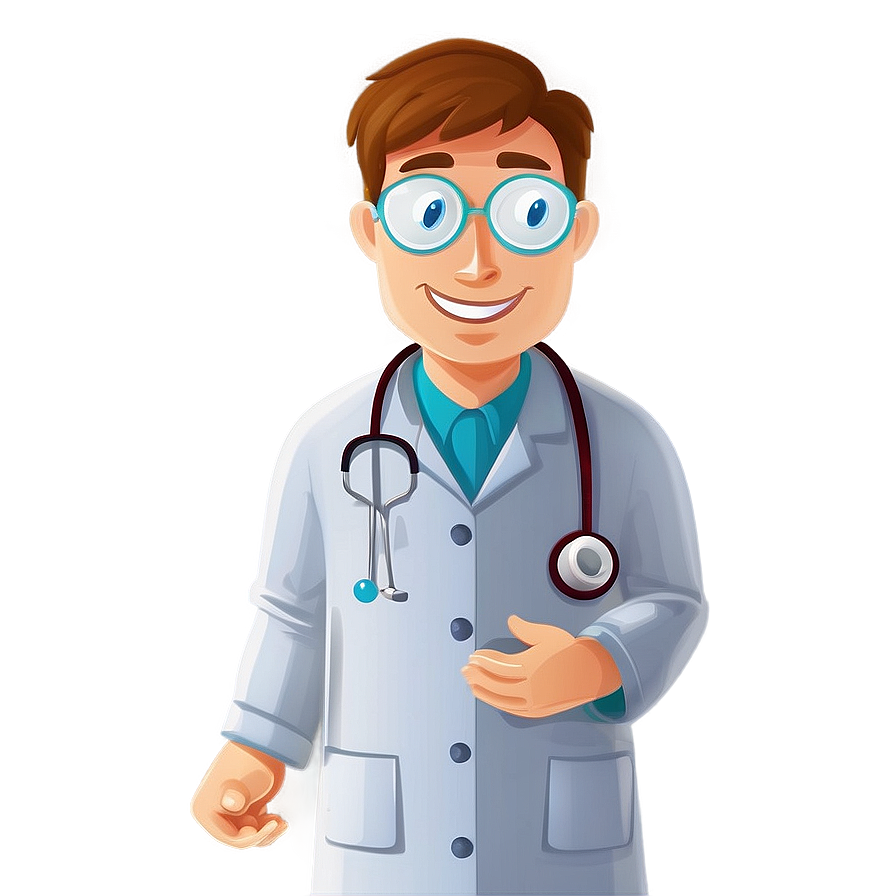 Cartoon Doctor Doing Checkup Png Tcm82