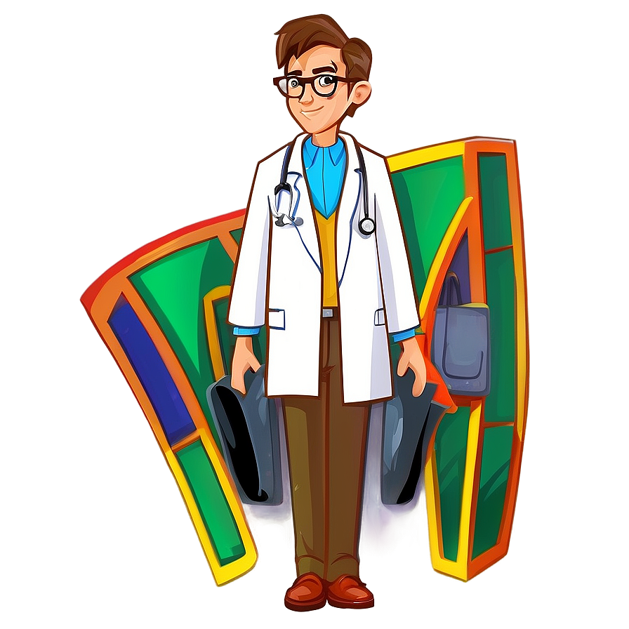 Cartoon Doctor With Glasses Png Fwm80