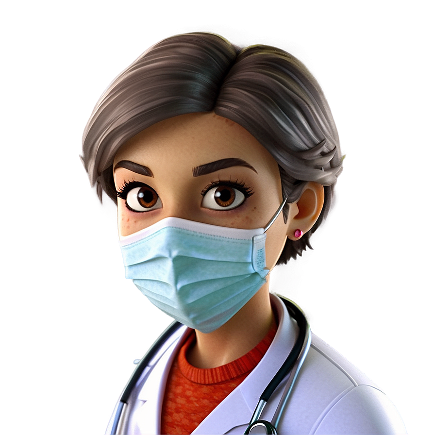 Cartoon Doctor With Mask Png 06262024