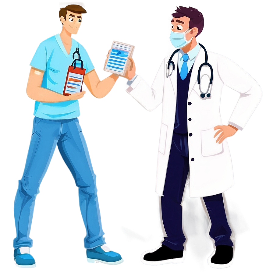 Cartoon Doctor With Medicine Png Uov