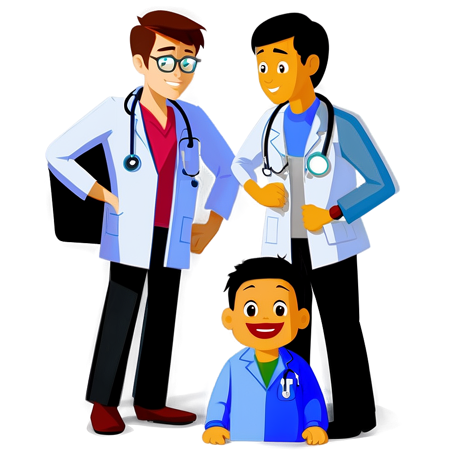 Cartoon Doctor With Patients Png Xsj