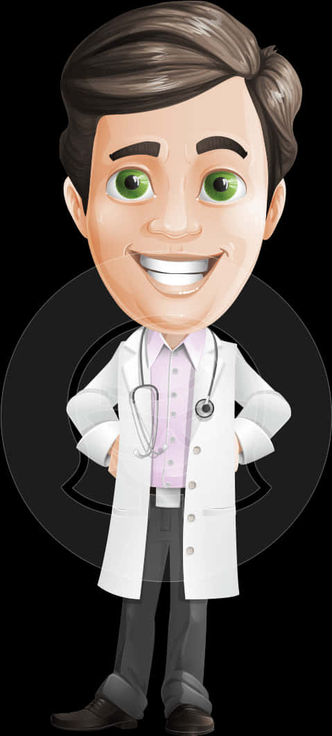 Cartoon Doctorwith Stethoscope