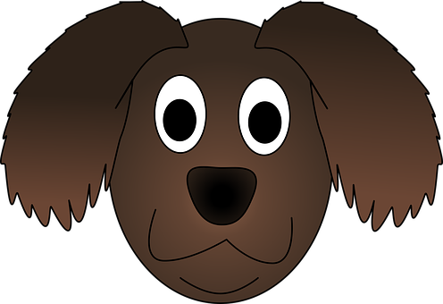 Cartoon Dog Face Illustration