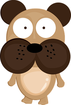 Cartoon Dog Face Illustration